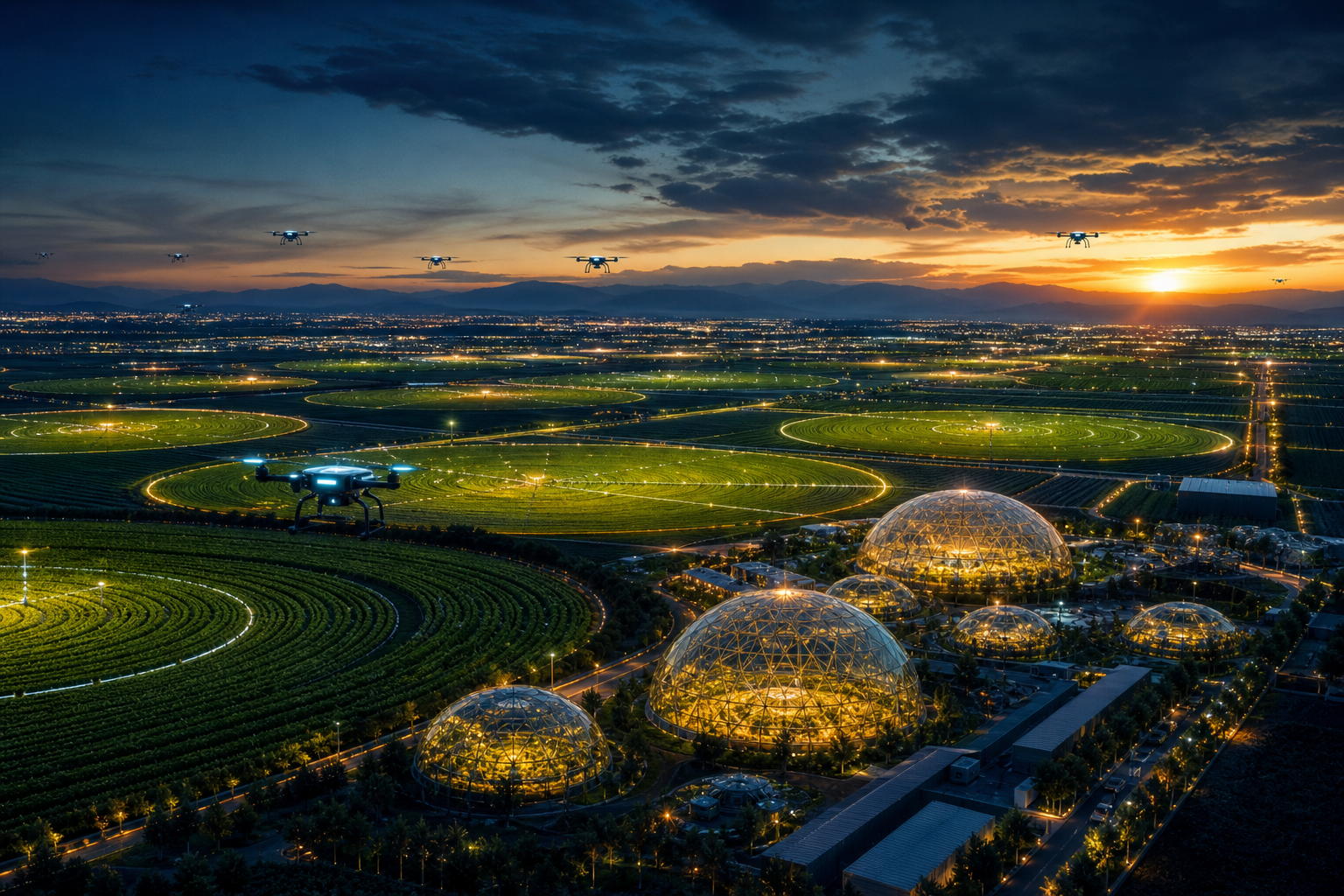 Food Security — Precision agritech at dusk